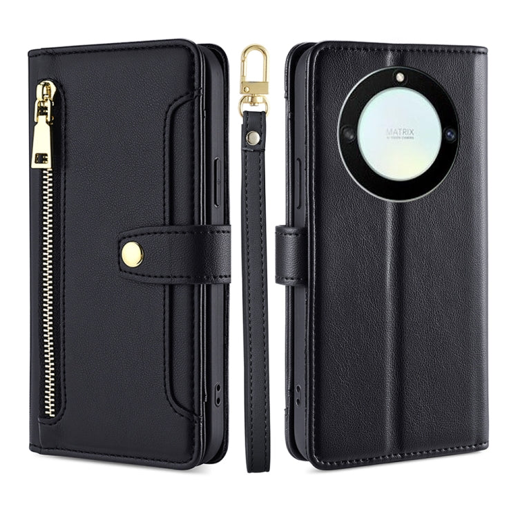 Sheep Texture Cross-body Zipper Wallet Leather Phone Case, For Honor Magic5 Pro, For Honor X5 4G, For Honor X40, For OnePlus Ace 2V 5G