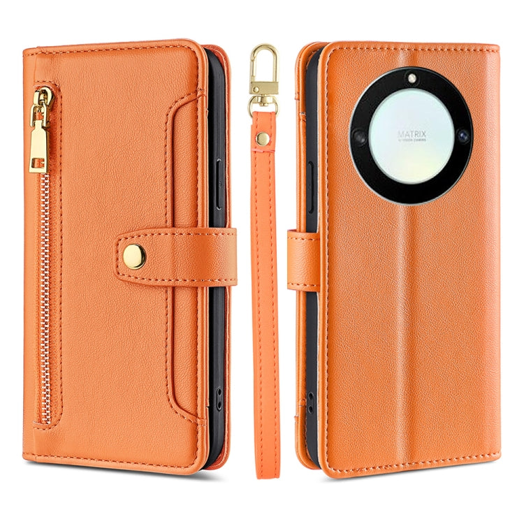 Sheep Texture Cross-body Zipper Wallet Leather Phone Case, For Honor Magic5 Pro, For Honor X5 4G, For Honor X40, For OnePlus Ace 2V 5G