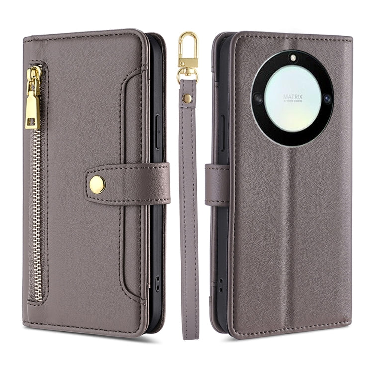 Sheep Texture Cross-body Zipper Wallet Leather Phone Case, For Honor Magic5 Pro, For Honor X5 4G, For Honor X40, For OnePlus Ace 2V 5G