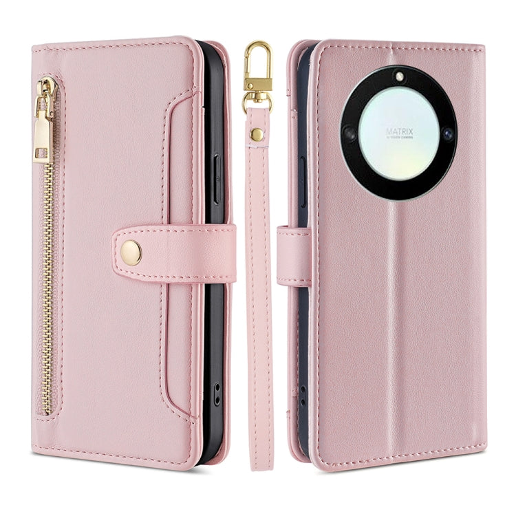 Sheep Texture Cross-body Zipper Wallet Leather Phone Case, For Honor Magic5 Pro, For Honor X5 4G, For Honor X40, For OnePlus Ace 2V 5G