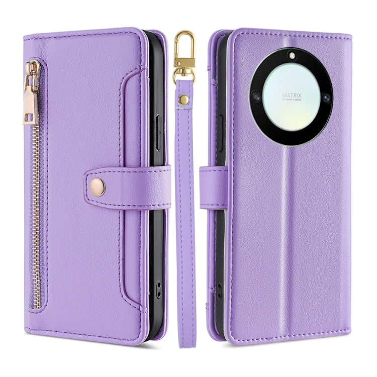 Sheep Texture Cross-body Zipper Wallet Leather Phone Case, For Honor Magic5 Pro, For Honor X5 4G, For Honor X40, For OnePlus Ace 2V 5G