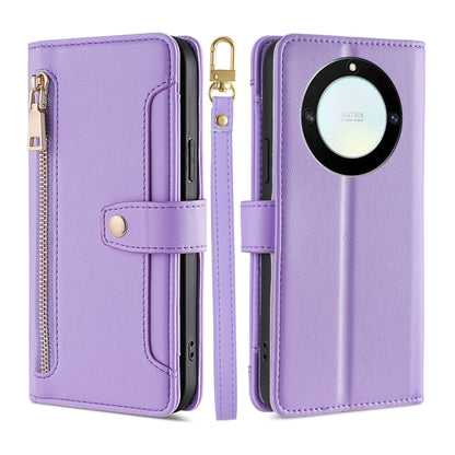 Sheep Texture Cross-body Zipper Wallet Leather Phone Case, For Honor Magic5 Pro, For Honor X5 4G, For Honor X40, For OnePlus Ace 2V 5G