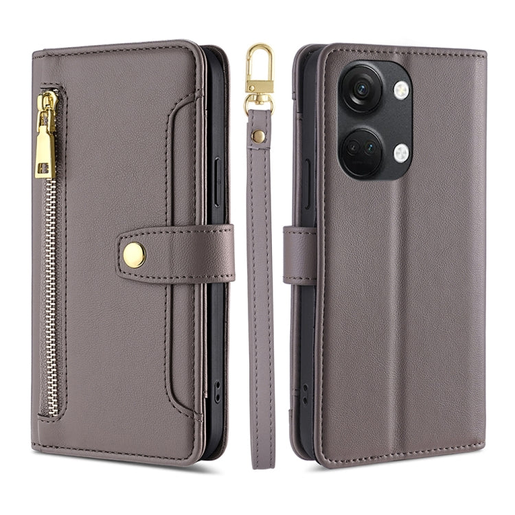 Sheep Texture Cross-body Zipper Wallet Leather Phone Case, For Honor Magic5 Pro, For Honor X5 4G, For Honor X40, For OnePlus Ace 2V 5G
