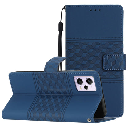 Diamond Embossed Skin Feel Leather Phone Case with Lanyard, For Xiaomi Redmi Note 12 Pro 5G China, For Xiaomi Redmi Note 12 5G China