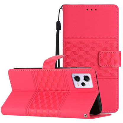 Diamond Embossed Skin Feel Leather Phone Case with Lanyard, For Xiaomi Redmi Note 12 Pro 5G China, For Xiaomi Redmi Note 12 5G China