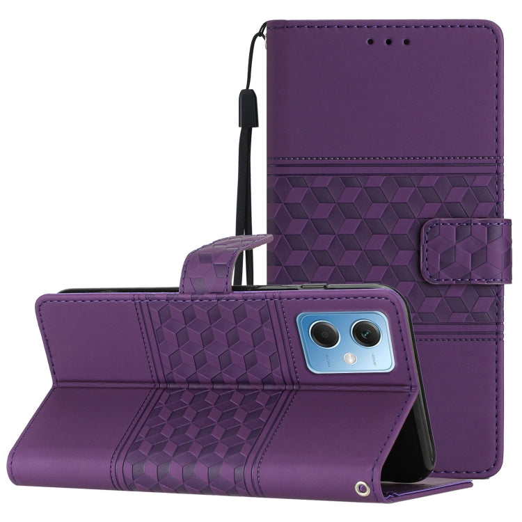 Diamond Embossed Skin Feel Leather Phone Case with Lanyard, For Xiaomi Redmi Note 12 Pro 5G China, For Xiaomi Redmi Note 12 5G China