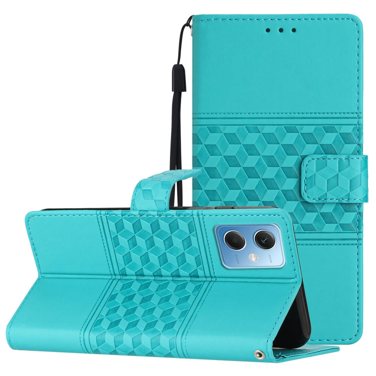 Diamond Embossed Skin Feel Leather Phone Case with Lanyard, For Xiaomi Redmi Note 12 Pro 5G China, For Xiaomi Redmi Note 12 5G China