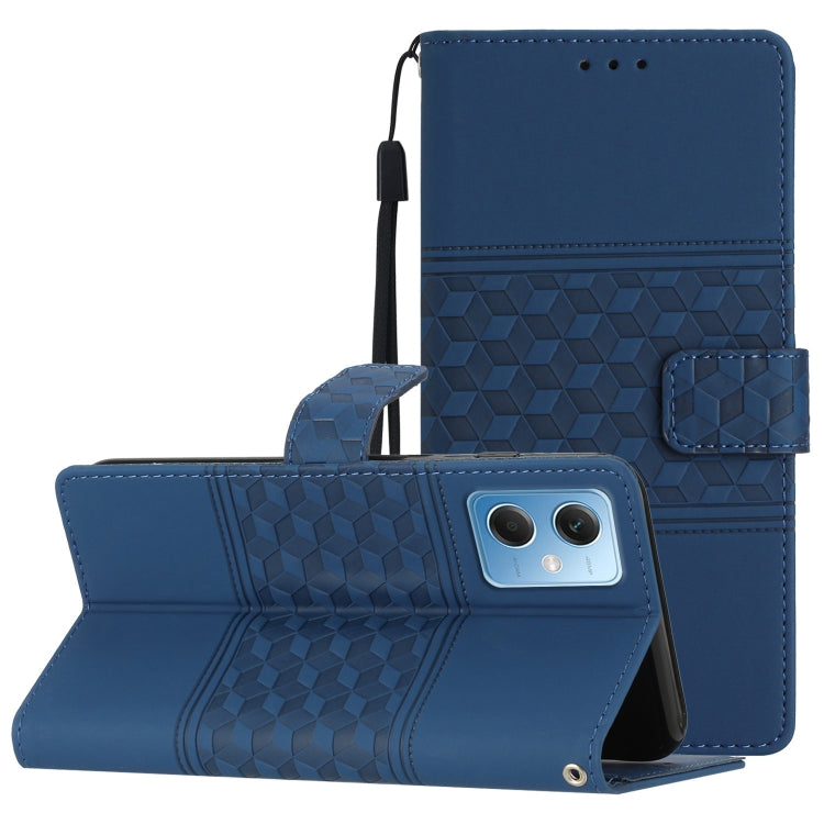 Diamond Embossed Skin Feel Leather Phone Case with Lanyard, For Xiaomi Redmi Note 12 Pro 5G China, For Xiaomi Redmi Note 12 5G China