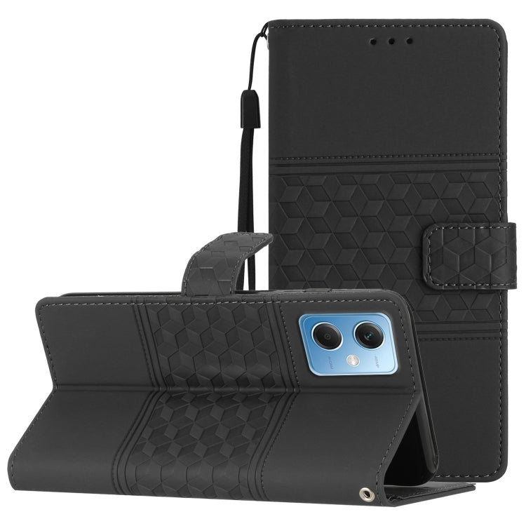 Diamond Embossed Skin Feel Leather Phone Case with Lanyard, For Xiaomi Redmi Note 12 Pro 5G China, For Xiaomi Redmi Note 12 5G China