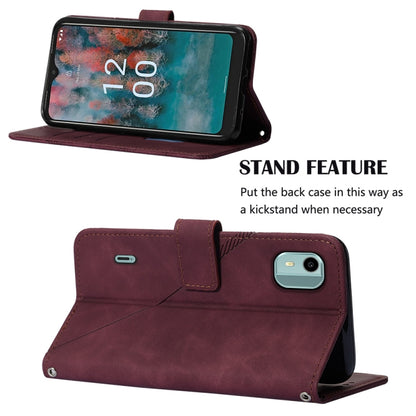 Crossbody 3D Embossed Flip Leather Phone Case, For Nokia C12, For Nokia C22, For Nokia C32 TA-1534, For Nokia G22