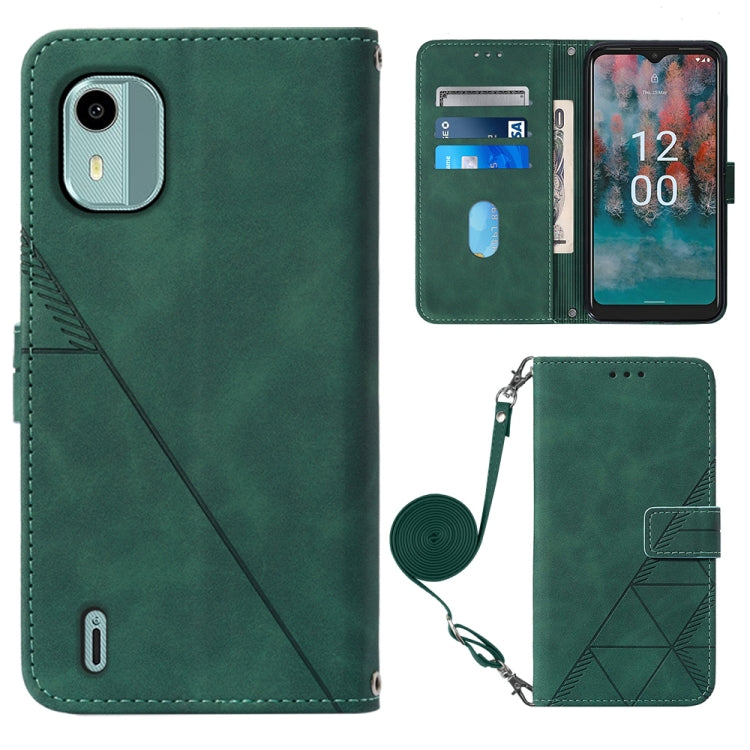 Crossbody 3D Embossed Flip Leather Phone Case, For Nokia C12, For Nokia C22, For Nokia C32 TA-1534, For Nokia G22