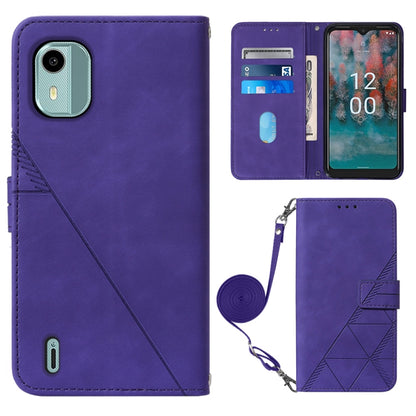 Crossbody 3D Embossed Flip Leather Phone Case, For Nokia C12, For Nokia C22, For Nokia C32 TA-1534, For Nokia G22