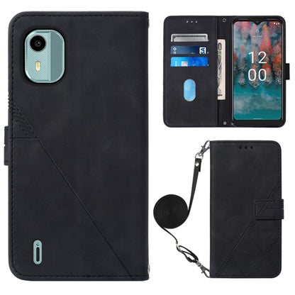 Crossbody 3D Embossed Flip Leather Phone Case, For Nokia C12, For Nokia C22, For Nokia C32 TA-1534, For Nokia G22