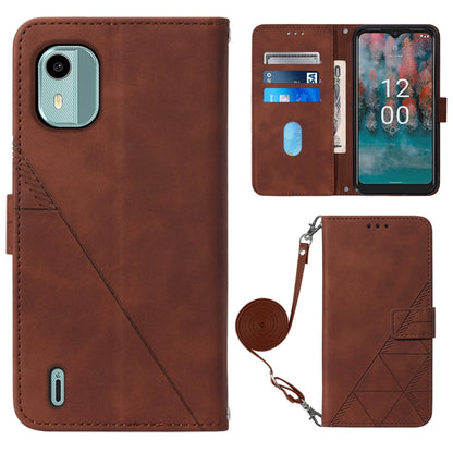 Crossbody 3D Embossed Flip Leather Phone Case, For Nokia C12, For Nokia C22, For Nokia C32 TA-1534, For Nokia G22