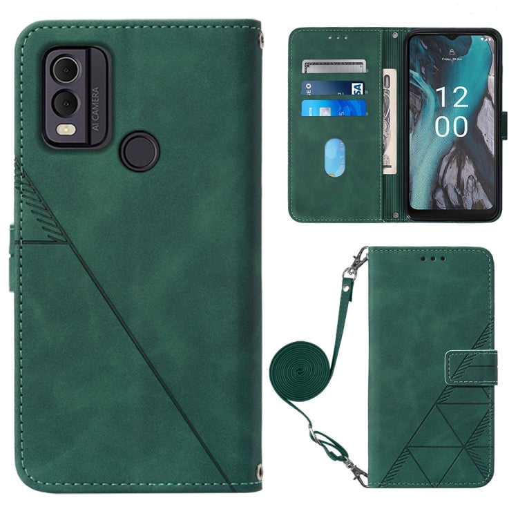 Crossbody 3D Embossed Flip Leather Phone Case, For Nokia C12, For Nokia C22, For Nokia C32 TA-1534, For Nokia G22