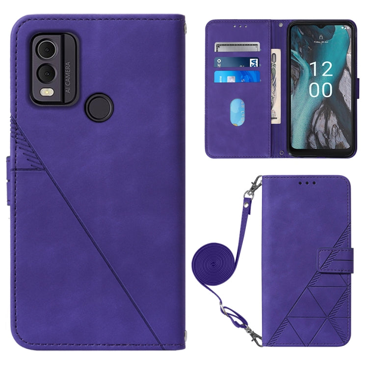Crossbody 3D Embossed Flip Leather Phone Case, For Nokia C12, For Nokia C22, For Nokia C32 TA-1534, For Nokia G22
