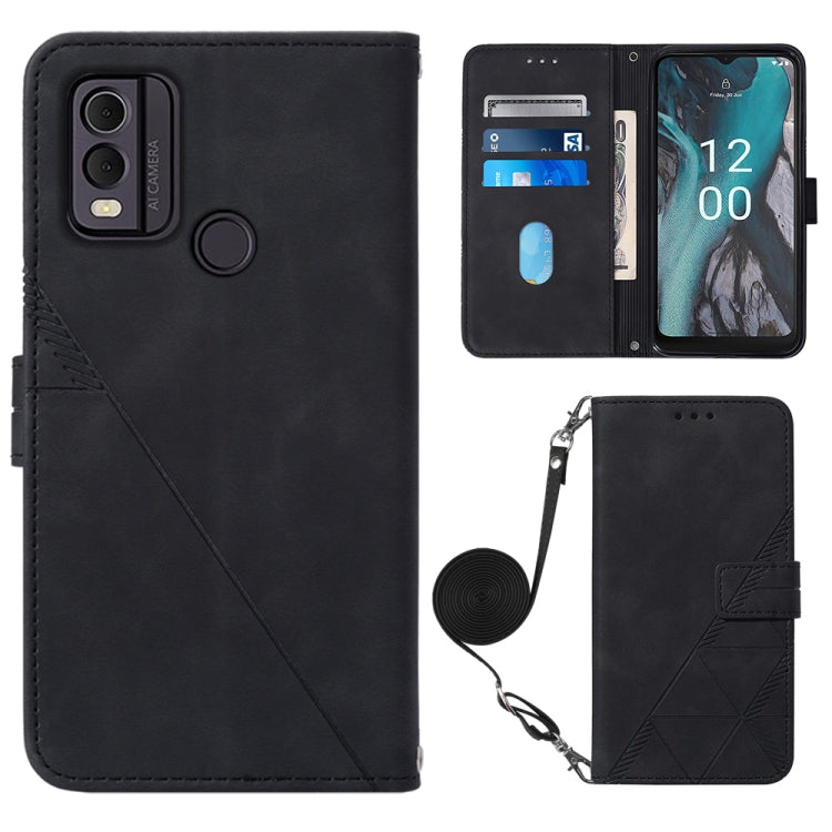 Crossbody 3D Embossed Flip Leather Phone Case, For Nokia C12, For Nokia C22, For Nokia C32 TA-1534, For Nokia G22