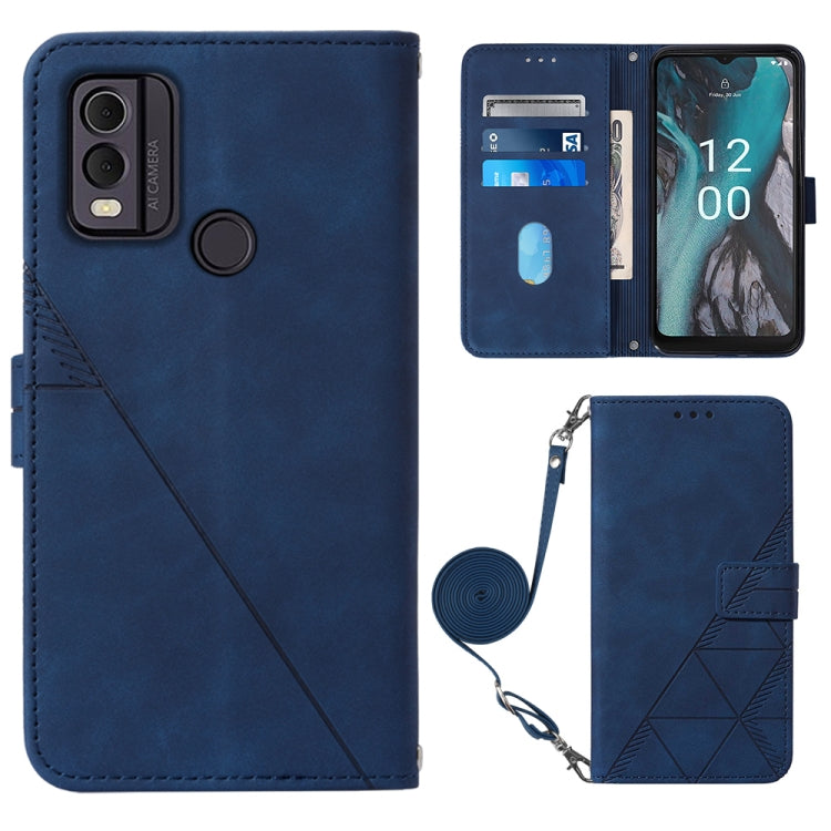 Crossbody 3D Embossed Flip Leather Phone Case, For Nokia C12, For Nokia C22, For Nokia C32 TA-1534, For Nokia G22