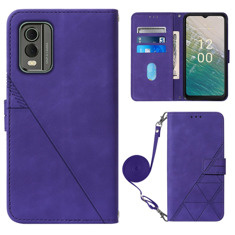 Crossbody 3D Embossed Flip Leather Phone Case, For Nokia C12, For Nokia C22, For Nokia C32 TA-1534, For Nokia G22