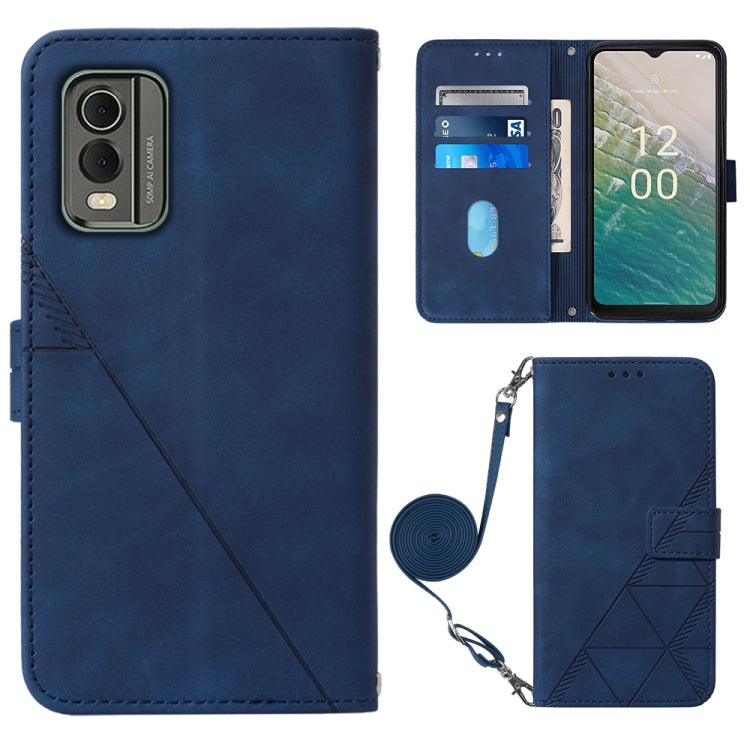 Crossbody 3D Embossed Flip Leather Phone Case, For Nokia C12, For Nokia C22, For Nokia C32 TA-1534, For Nokia G22