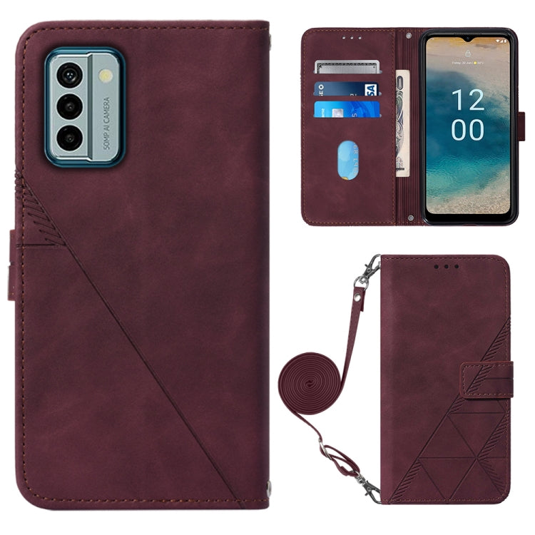 Crossbody 3D Embossed Flip Leather Phone Case, For Nokia C12, For Nokia C22, For Nokia C32 TA-1534, For Nokia G22