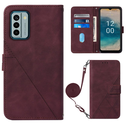Crossbody 3D Embossed Flip Leather Phone Case, For Nokia C12, For Nokia C22, For Nokia C32 TA-1534, For Nokia G22