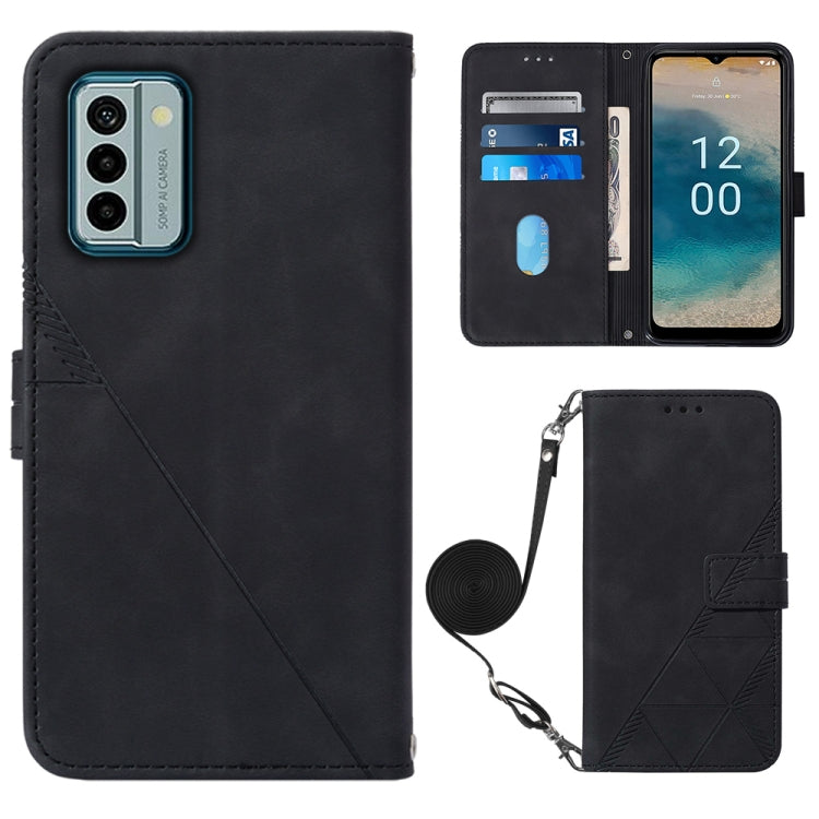 Crossbody 3D Embossed Flip Leather Phone Case, For Nokia C12, For Nokia C22, For Nokia C32 TA-1534, For Nokia G22
