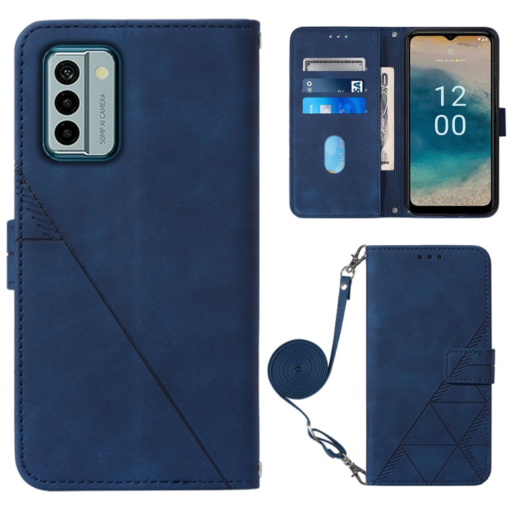 Crossbody 3D Embossed Flip Leather Phone Case, For Nokia C12, For Nokia C22, For Nokia C32 TA-1534, For Nokia G22