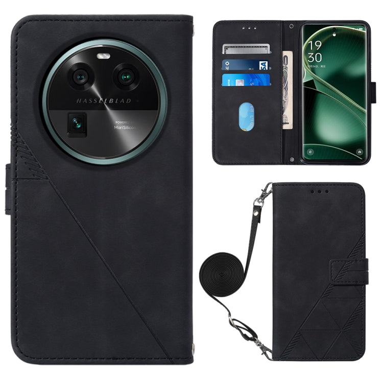 Crossbody 3D Embossed Flip Leather Phone Case, For OPPO Find X6, For OPPO Find X6 Pro, For OPPO Reno8 T 5G / A1 Pro 5G Global, For Realme 10 4G