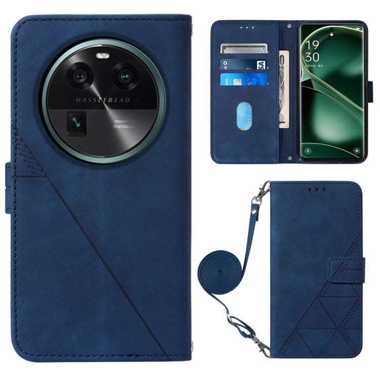 Crossbody 3D Embossed Flip Leather Phone Case, For OPPO Find X6, For OPPO Find X6 Pro, For OPPO Reno8 T 5G / A1 Pro 5G Global, For Realme 10 4G