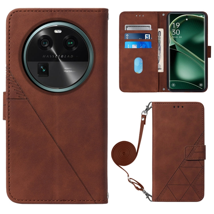 Crossbody 3D Embossed Flip Leather Phone Case, For OPPO Find X6, For OPPO Find X6 Pro, For OPPO Reno8 T 5G / A1 Pro 5G Global, For Realme 10 4G