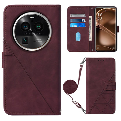 Crossbody 3D Embossed Flip Leather Phone Case, For OPPO Find X6, For OPPO Find X6 Pro, For OPPO Reno8 T 5G / A1 Pro 5G Global, For Realme 10 4G