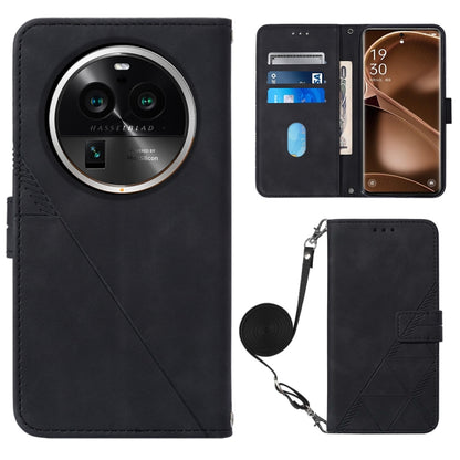 Crossbody 3D Embossed Flip Leather Phone Case, For OPPO Find X6, For OPPO Find X6 Pro, For OPPO Reno8 T 5G / A1 Pro 5G Global, For Realme 10 4G