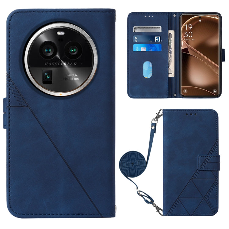 Crossbody 3D Embossed Flip Leather Phone Case, For OPPO Find X6, For OPPO Find X6 Pro, For OPPO Reno8 T 5G / A1 Pro 5G Global, For Realme 10 4G