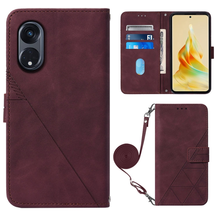 Crossbody 3D Embossed Flip Leather Phone Case, For OPPO Find X6, For OPPO Find X6 Pro, For OPPO Reno8 T 5G / A1 Pro 5G Global, For Realme 10 4G