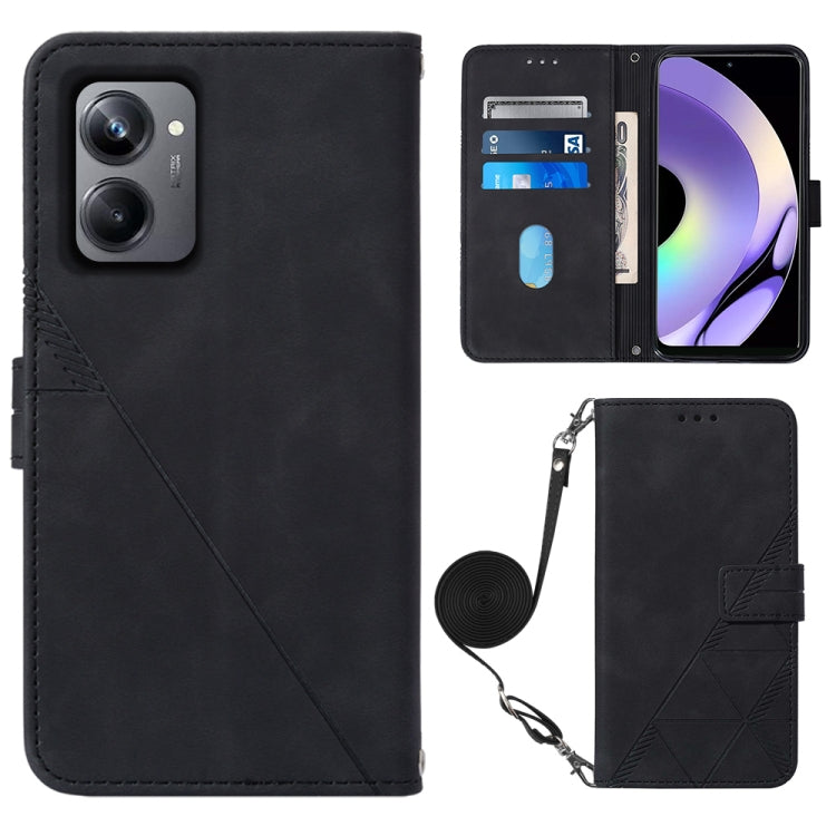 Crossbody 3D Embossed Flip Leather Phone Case, For Realme 10 Pro 5G, For Realme 10 Pro+ 5G, For Realme C55, For Realme GT Neo 5  5G / GT 3
