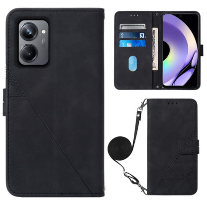 Crossbody 3D Embossed Flip Leather Phone Case, For Realme 10 Pro 5G, For Realme 10 Pro+ 5G, For Realme C55, For Realme GT Neo 5  5G / GT 3