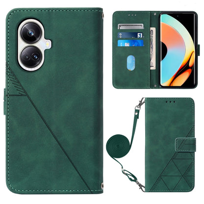 Crossbody 3D Embossed Flip Leather Phone Case, For Realme 10 Pro 5G, For Realme 10 Pro+ 5G, For Realme C55, For Realme GT Neo 5  5G / GT 3