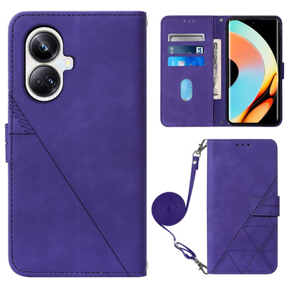 Crossbody 3D Embossed Flip Leather Phone Case, For Realme 10 Pro 5G, For Realme 10 Pro+ 5G, For Realme C55, For Realme GT Neo 5  5G / GT 3
