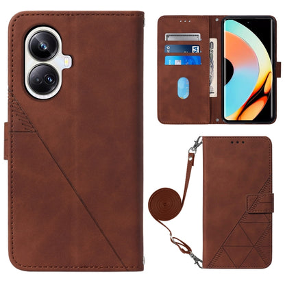 Crossbody 3D Embossed Flip Leather Phone Case, For Realme 10 Pro 5G, For Realme 10 Pro+ 5G, For Realme C55, For Realme GT Neo 5  5G / GT 3