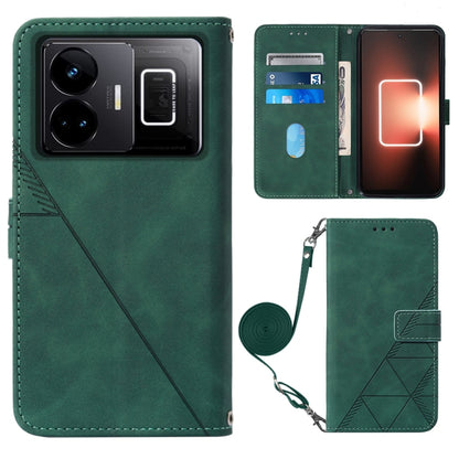 Crossbody 3D Embossed Flip Leather Phone Case, For Realme 10 Pro 5G, For Realme 10 Pro+ 5G, For Realme C55, For Realme GT Neo 5  5G / GT 3