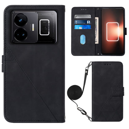 Crossbody 3D Embossed Flip Leather Phone Case, For Realme 10 Pro 5G, For Realme 10 Pro+ 5G, For Realme C55, For Realme GT Neo 5  5G / GT 3