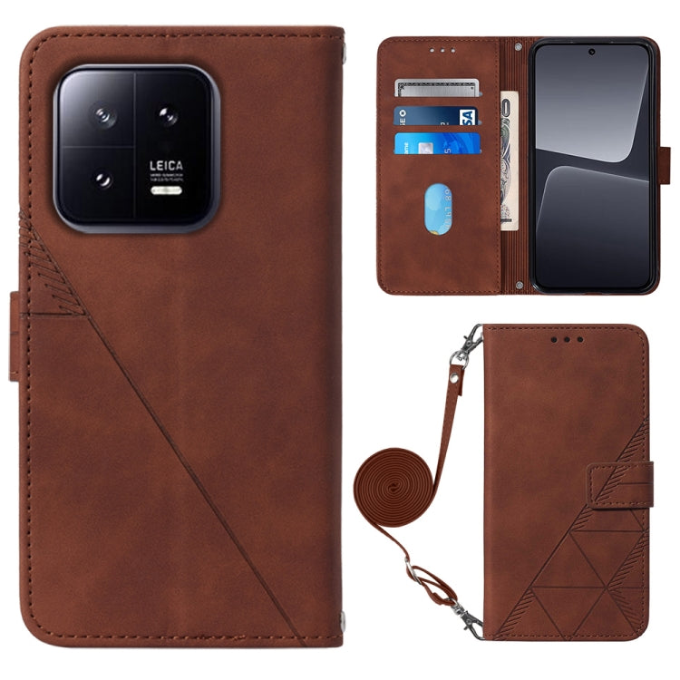 Crossbody 3D Embossed Flip Leather Phone Case, For Xiaomi 13, For Xiaomi 13 Lite 5G, For Xiaomi 13 Pro, For Xiaomi Poco X5 Pro 5G