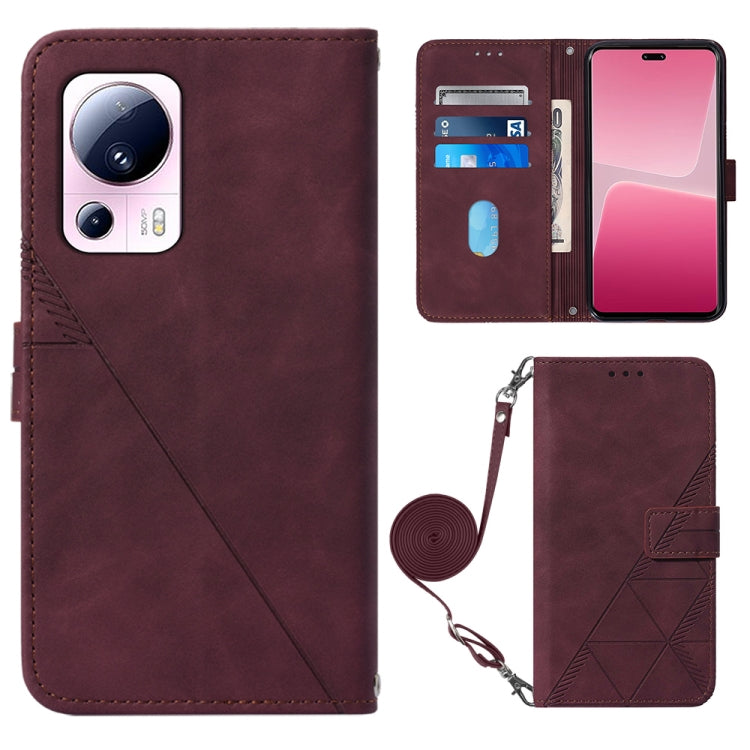 Crossbody 3D Embossed Flip Leather Phone Case, For Xiaomi 13, For Xiaomi 13 Lite 5G, For Xiaomi 13 Pro, For Xiaomi Poco X5 Pro 5G