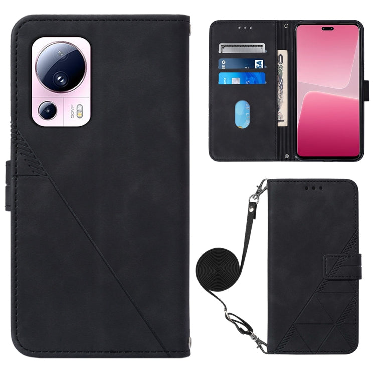 Crossbody 3D Embossed Flip Leather Phone Case, For Xiaomi 13, For Xiaomi 13 Lite 5G, For Xiaomi 13 Pro, For Xiaomi Poco X5 Pro 5G