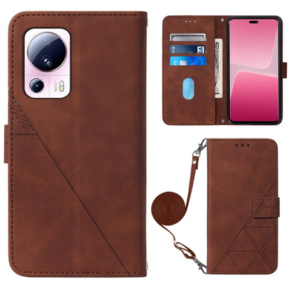 Crossbody 3D Embossed Flip Leather Phone Case, For Xiaomi 13, For Xiaomi 13 Lite 5G, For Xiaomi 13 Pro, For Xiaomi Poco X5 Pro 5G