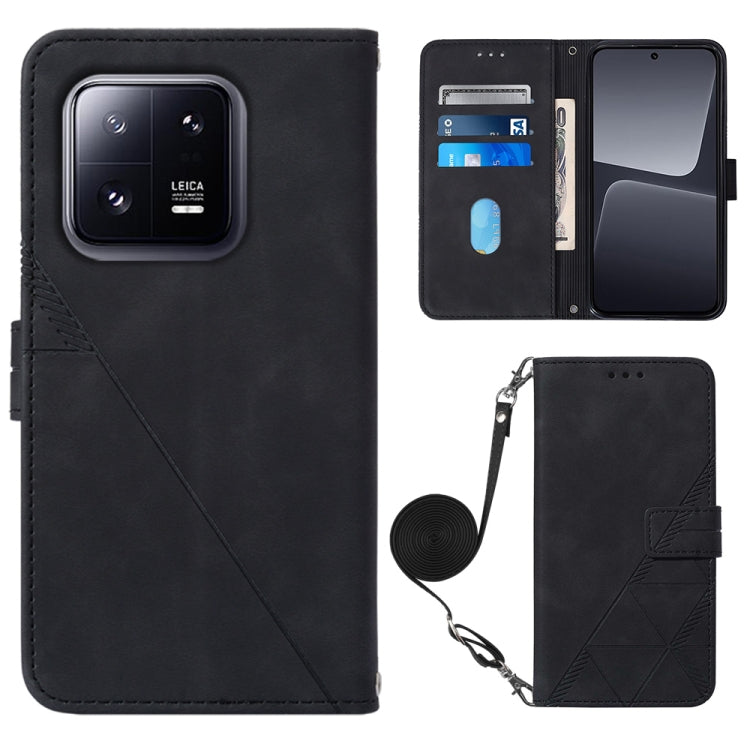 Crossbody 3D Embossed Flip Leather Phone Case, For Xiaomi 13, For Xiaomi 13 Lite 5G, For Xiaomi 13 Pro, For Xiaomi Poco X5 Pro 5G