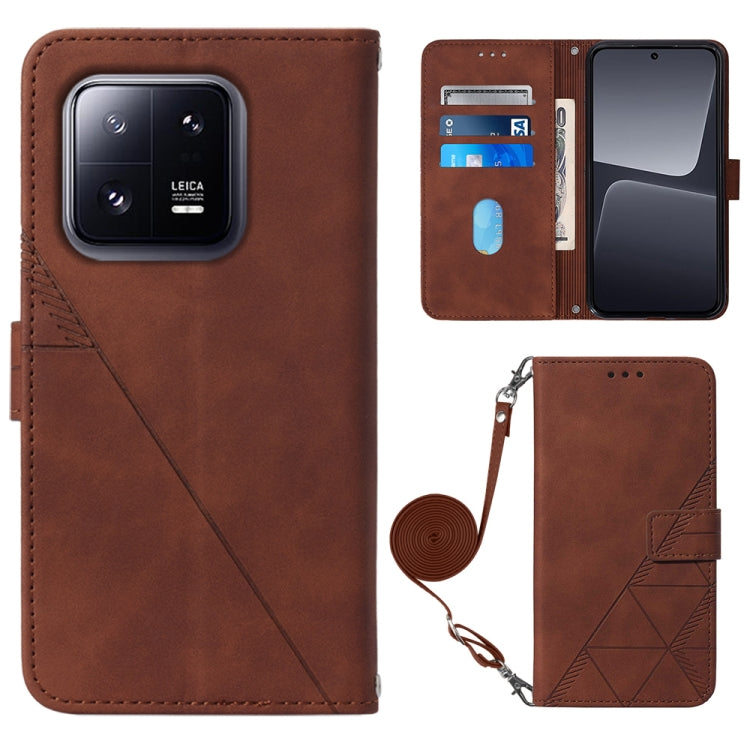 Crossbody 3D Embossed Flip Leather Phone Case, For Xiaomi 13, For Xiaomi 13 Lite 5G, For Xiaomi 13 Pro, For Xiaomi Poco X5 Pro 5G