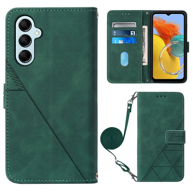 Crossbody 3D Embossed Flip Leather Phone Case, For Samsung Galaxy M14 5G
