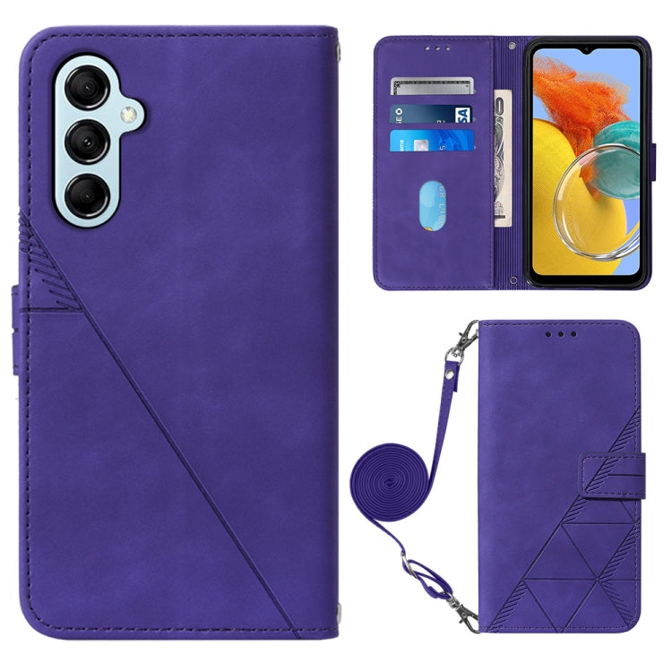 Crossbody 3D Embossed Flip Leather Phone Case, For Samsung Galaxy M14 5G